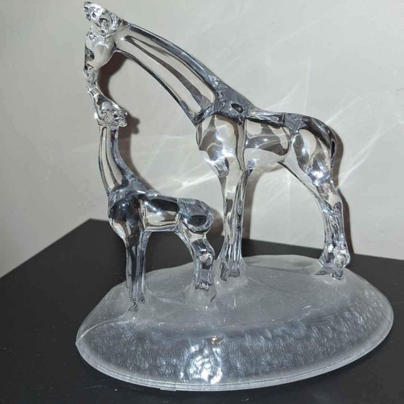 D'arques Art RARE French Crystal Giraffe and Baby - Picture 2 of 4